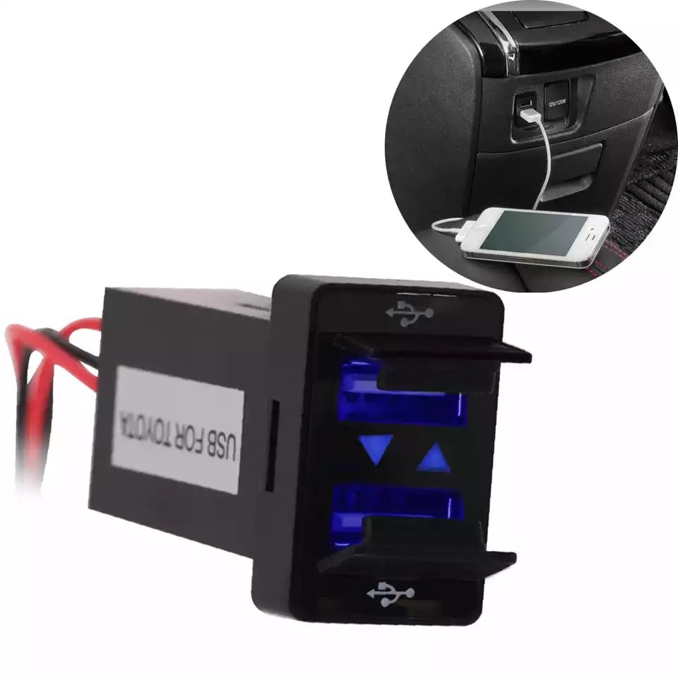 Dual USB 2.1 Car Charger Port for Toyota - Image 2