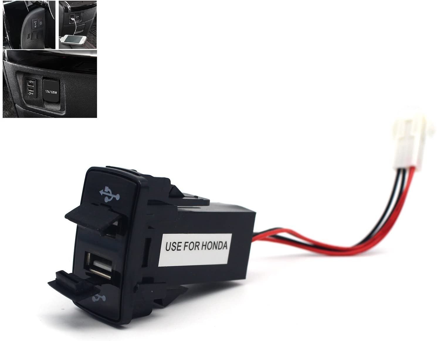 Dual USB 2.1 Car Charger Port for Honda