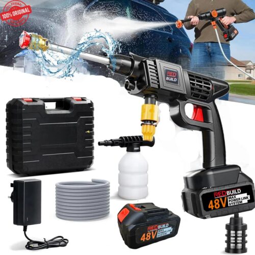 Portable Car Washer High Pressure Pump Double Battery